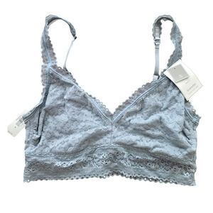 NWT Gap Body Bralette Super Soft Lace Blue Gray Size Small
